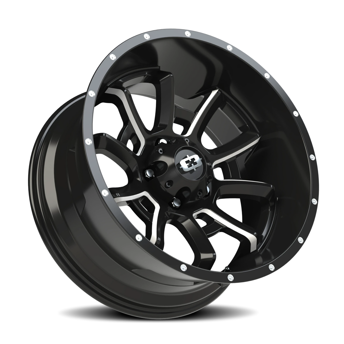 Vision Wheel 415 Gloss Black Milled Spoke 20x10 -25 5x139.7mm 108mm - Wheelwiz