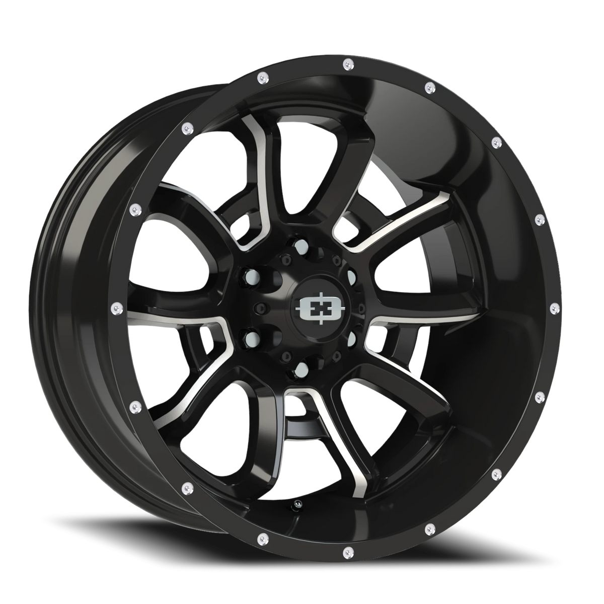 Vision Wheel 415 Gloss Black Milled Spoke 20x10 -25 6x139.7mm 106.2mm - Wheelwiz