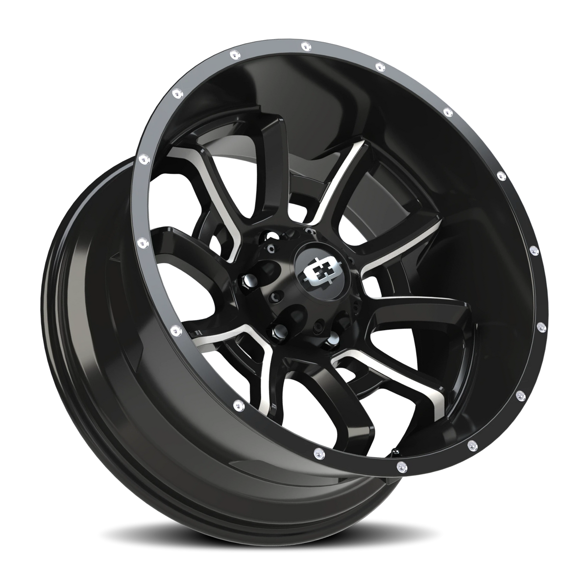 Vision Wheel 415 Gloss Black Milled Spoke 20x10 -25 6x139.7mm 106.2mm - Wheelwiz