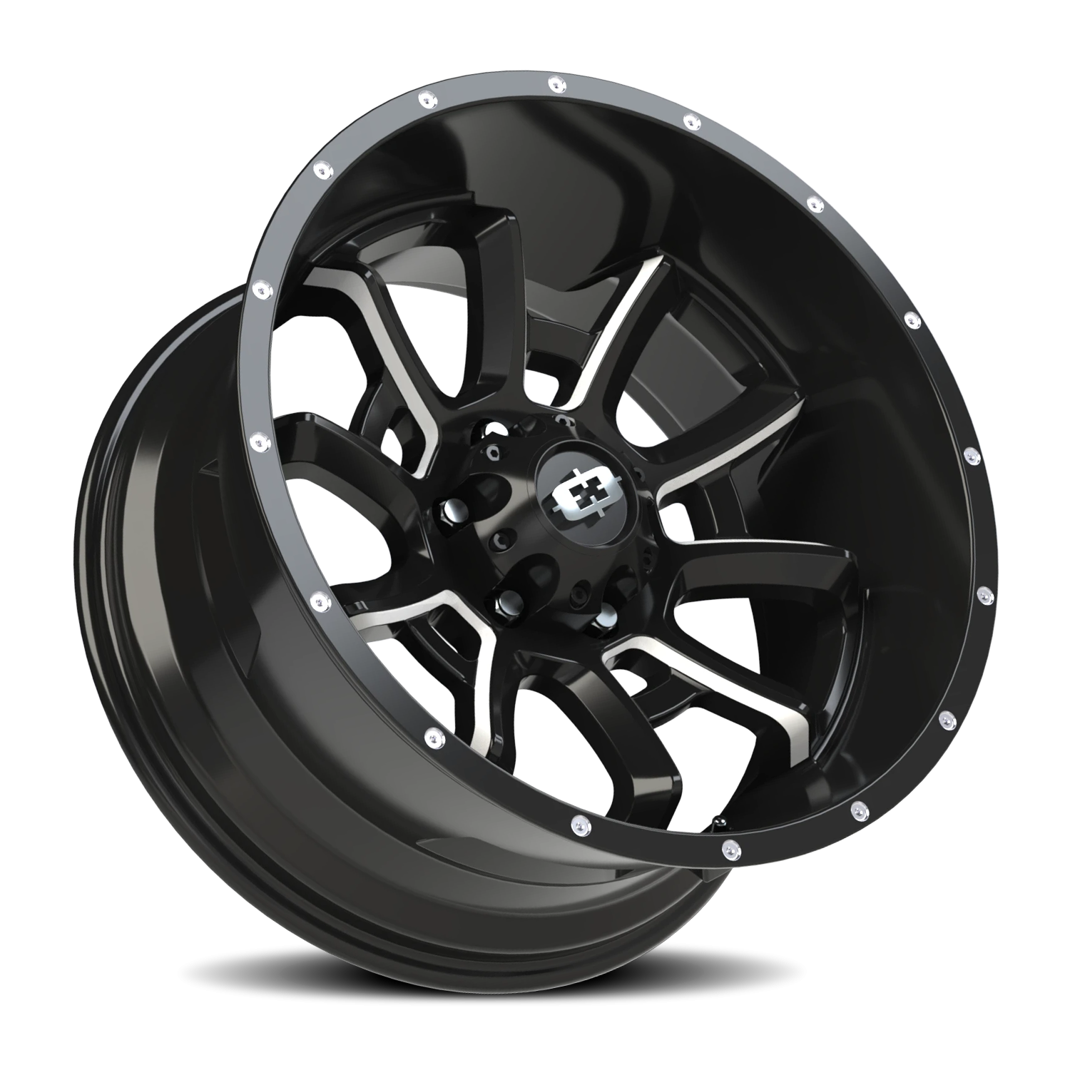 Vision Wheel 415 Gloss Black Milled Spoke 20x10 -25 6x139.7mm 106.2mm - Wheelwiz