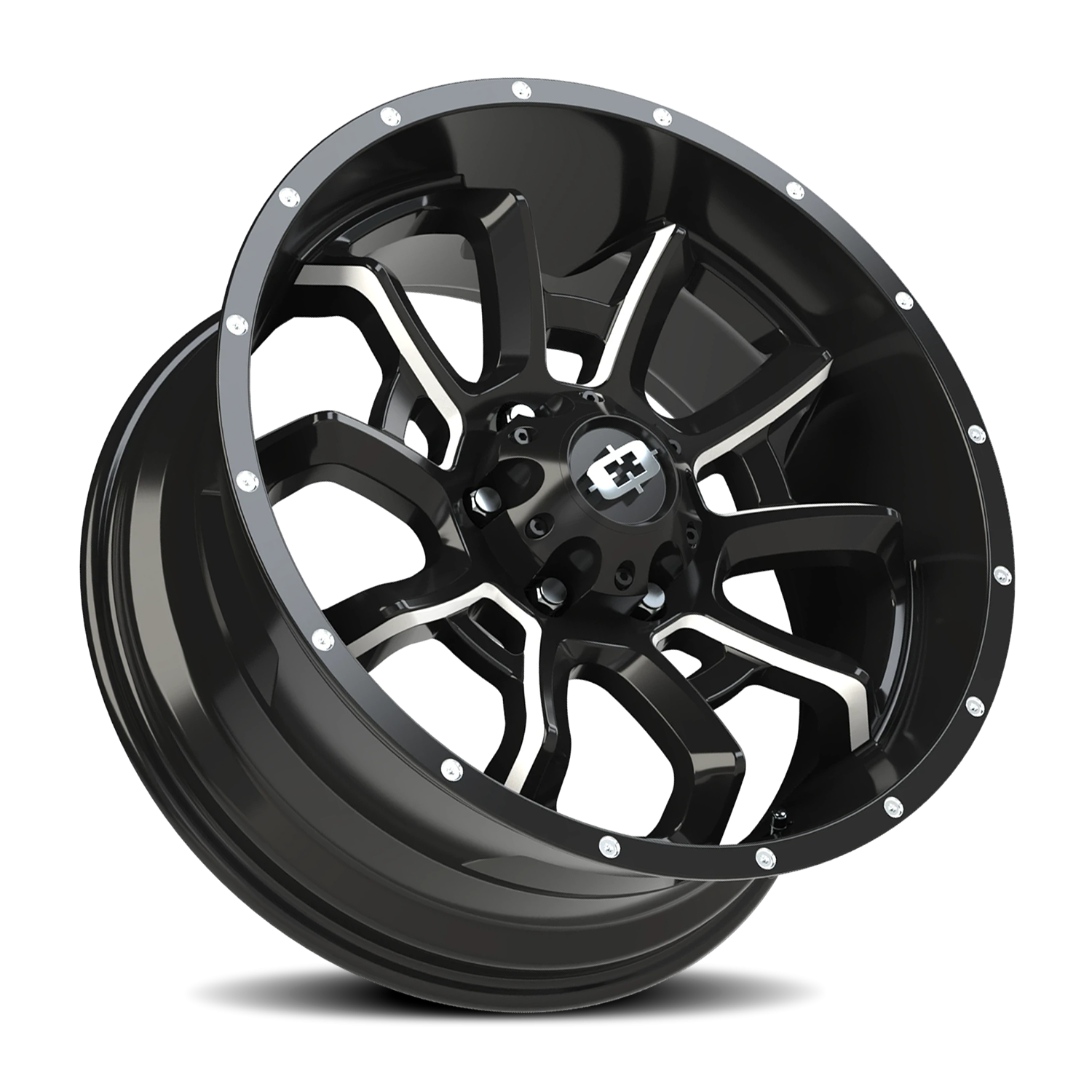 Vision Wheel 415 Gloss Black Milled Spoke 20x9 +12 6x135mm 87.1mm - Wheelwiz