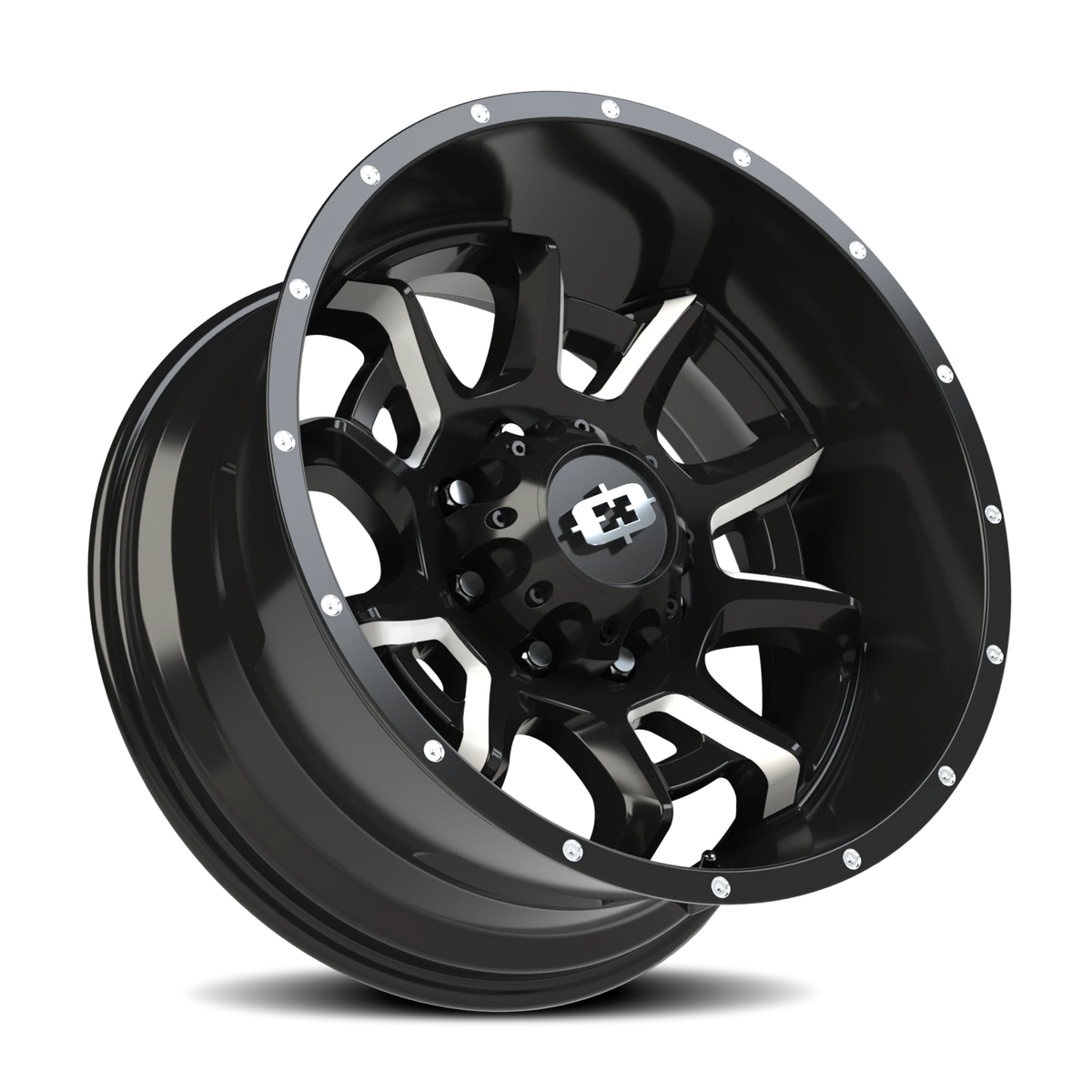 Vision Wheel 415 Gloss Black Milled Spoke 20x10 -25 8x170mm 125.2mm - Wheelwiz