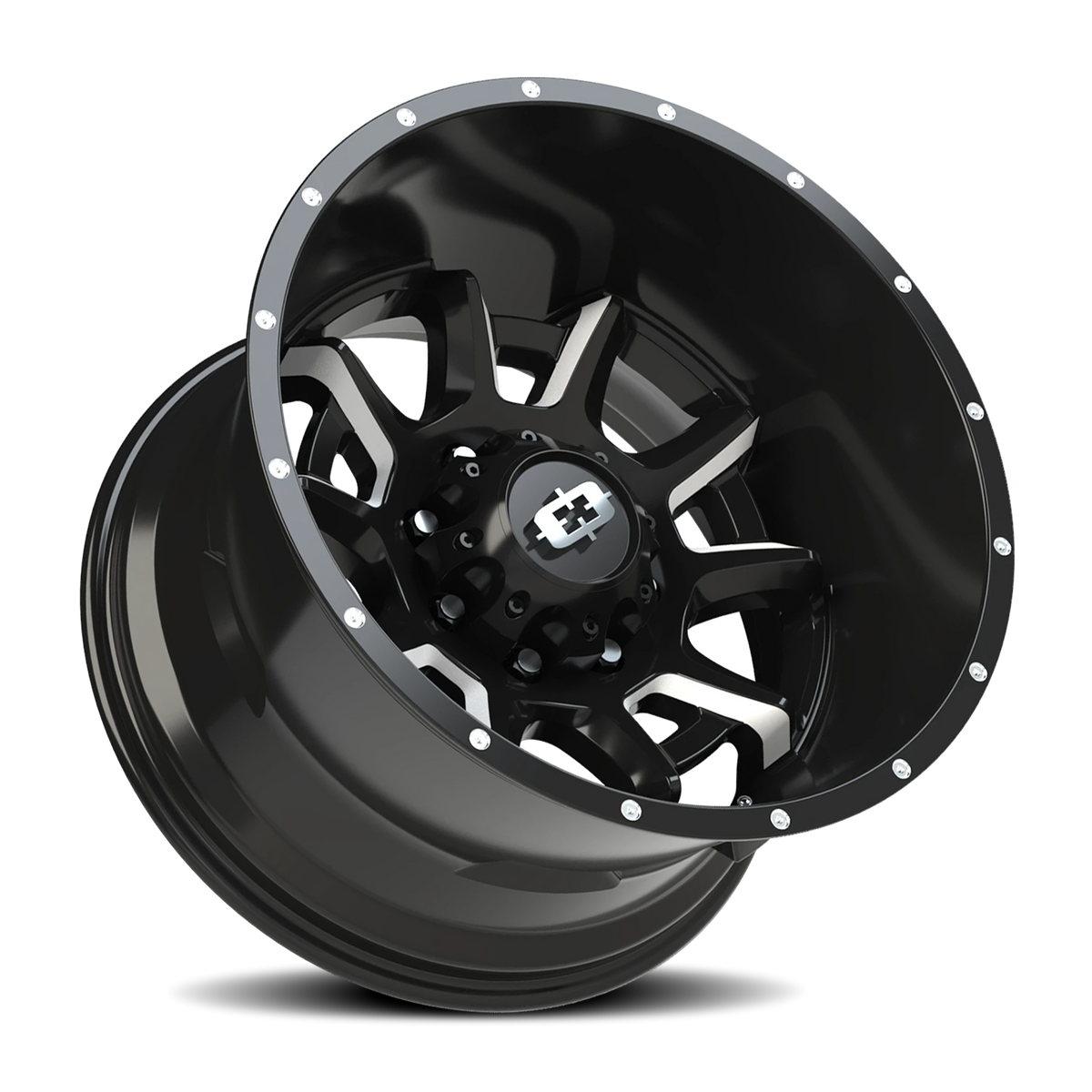 Vision Wheel 415 Gloss Black Milled Spoke 20x12 -51 8x180mm 124.2mm - Wheelwiz