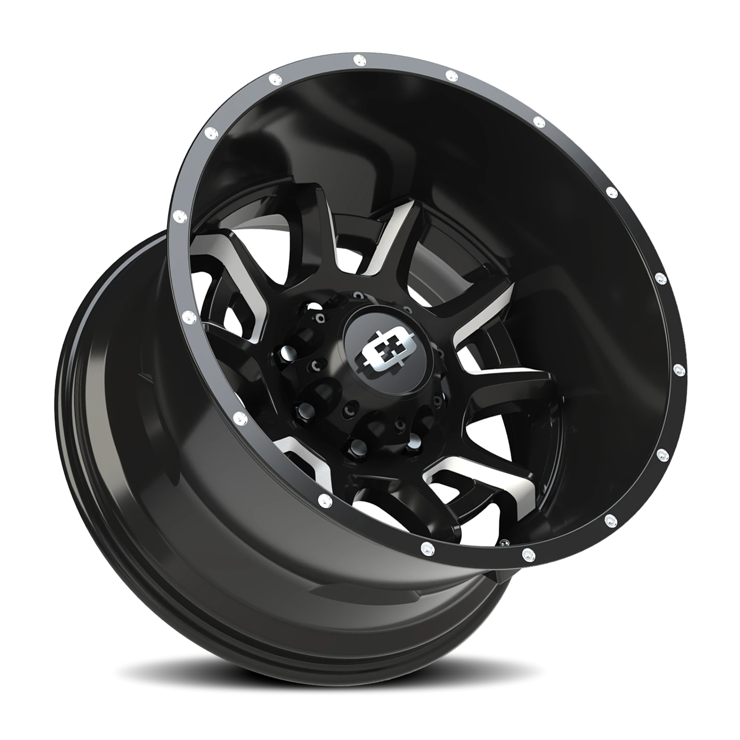 Vision Wheel 415 Gloss Black Milled Spoke 20x12 -51 8x180mm 124.2mm - Wheelwiz