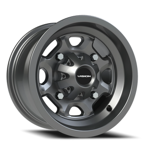 Vision Wheel 415 Gunmetal 12x7 +3 4x156mm 131.1mm - Wheelwiz
