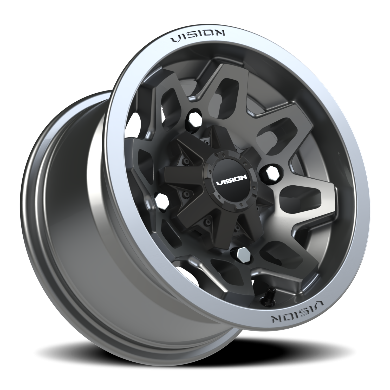 Vision Wheel 416 Gunmetal 12x7 +3 4x110mm 86mm - Wheelwiz