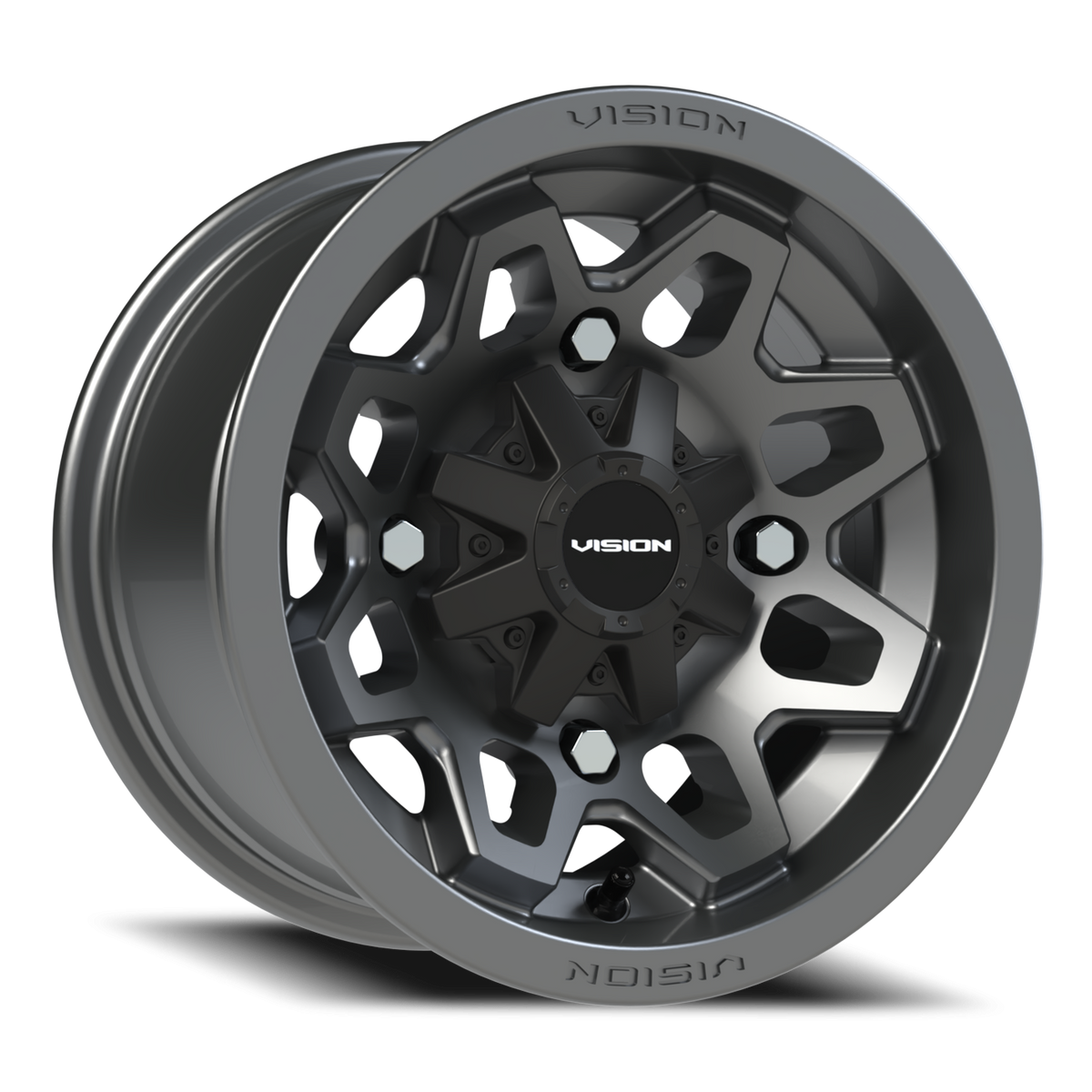 Vision Wheel 416 Gunmetal 12x7 +3 4x156mm 131.1mm - Wheelwiz