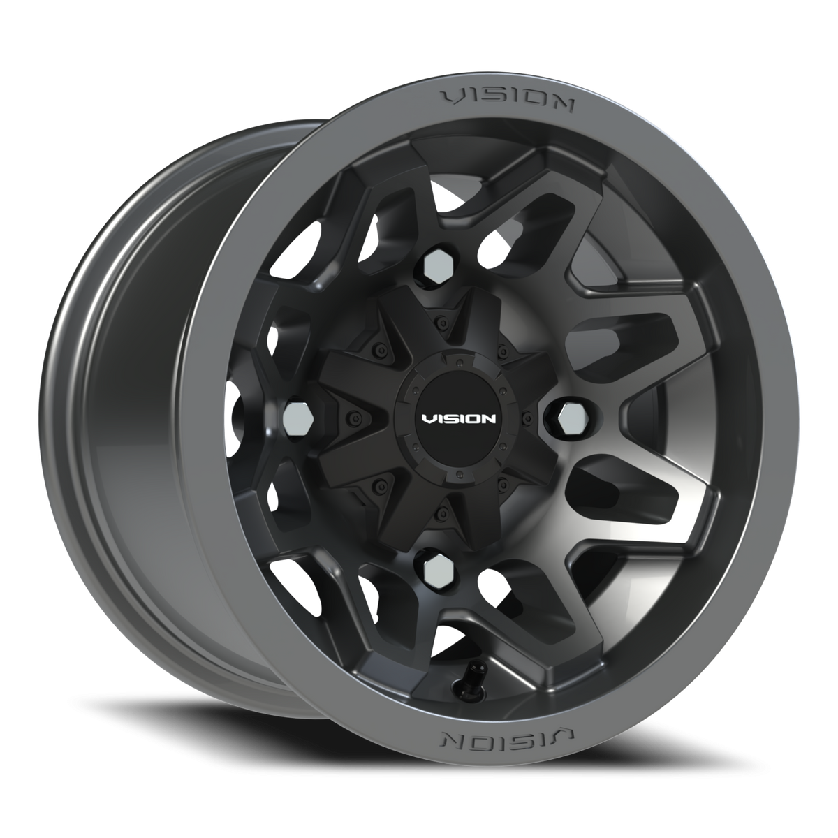 Vision Wheel 416 Gunmetal 12x8 -10 4x136mm 110.5mm - Wheelwiz