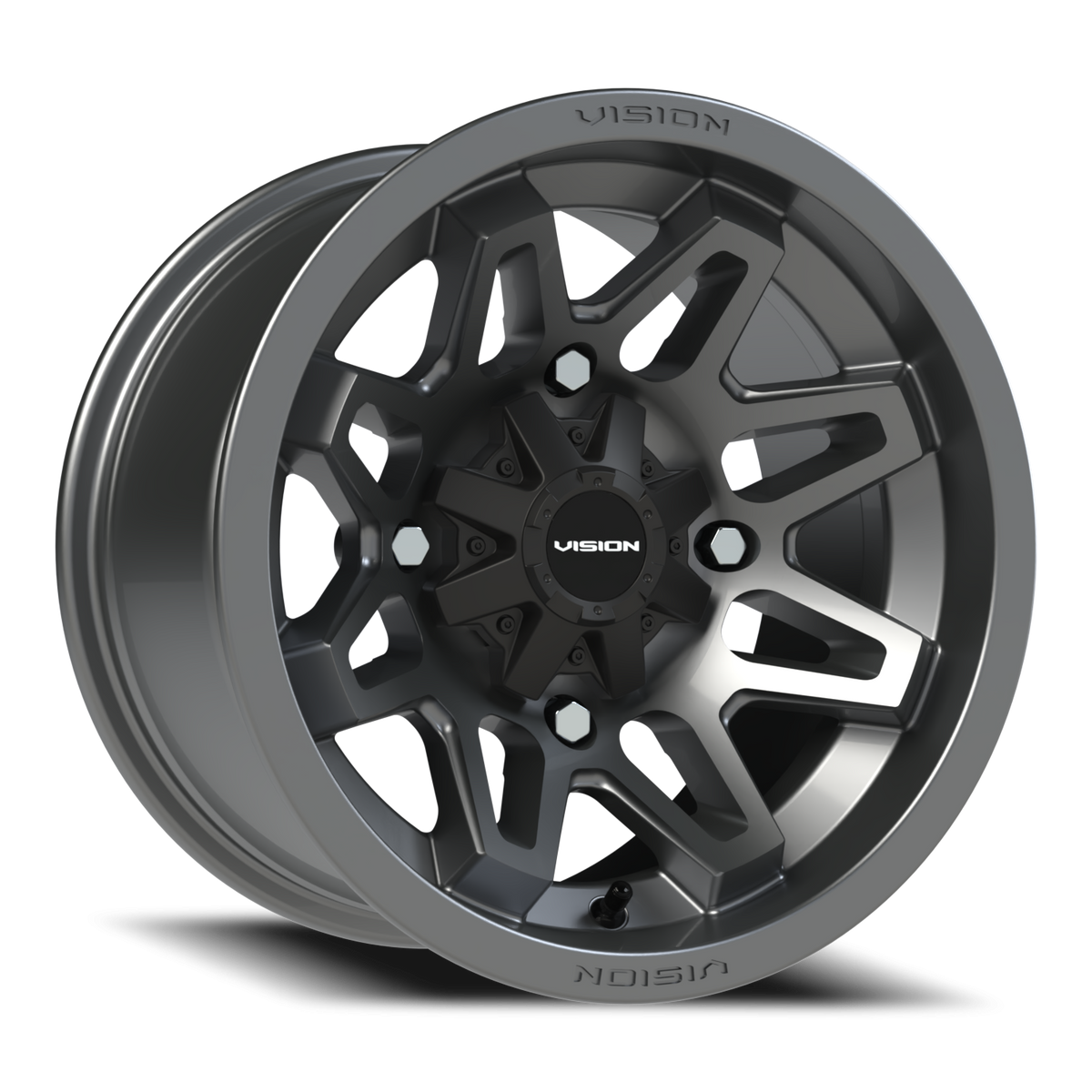 Vision Wheel 416 Gunmetal 14x8 -10 4x110mm 86mm - Wheelwiz