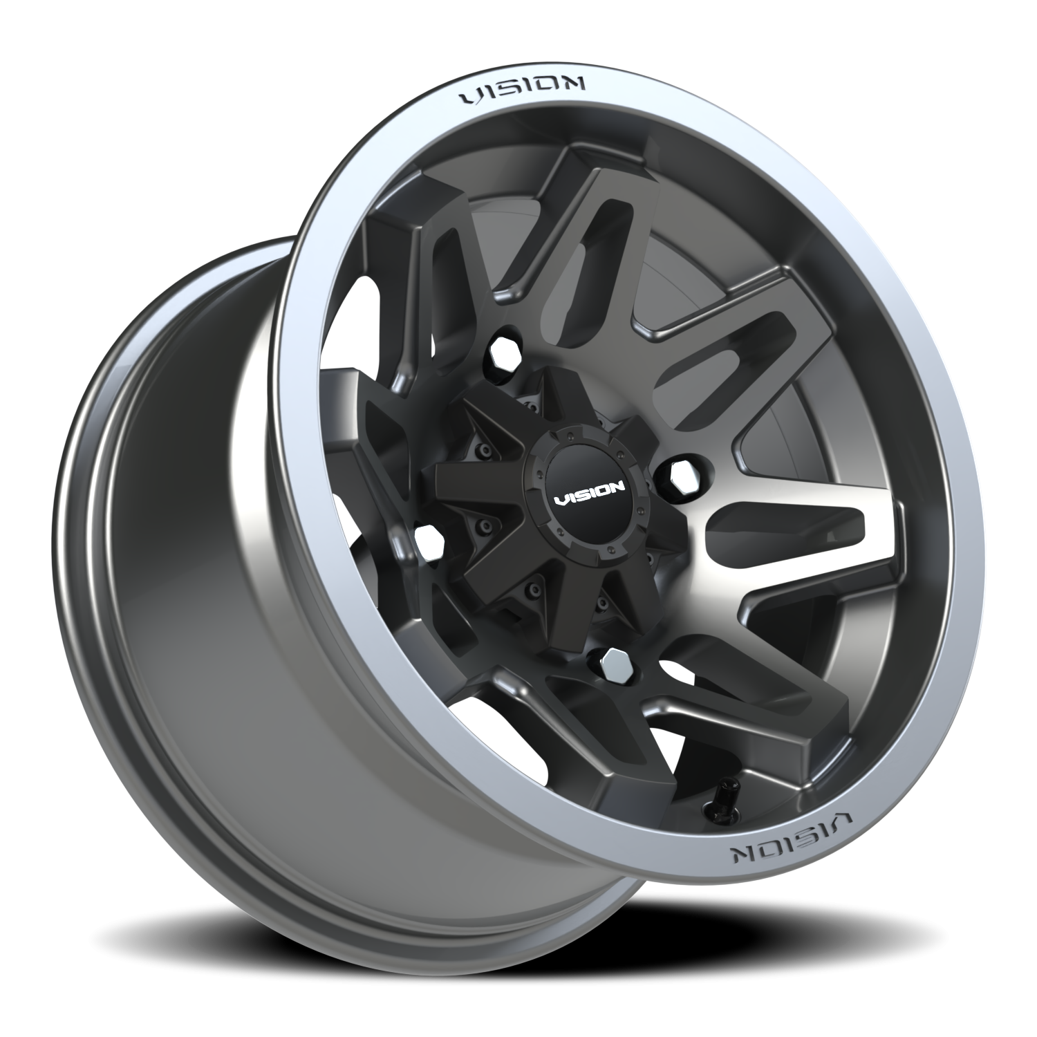 Vision Wheel 416 Gunmetal 14x8 -10 4x110mm 86mm - Wheelwiz