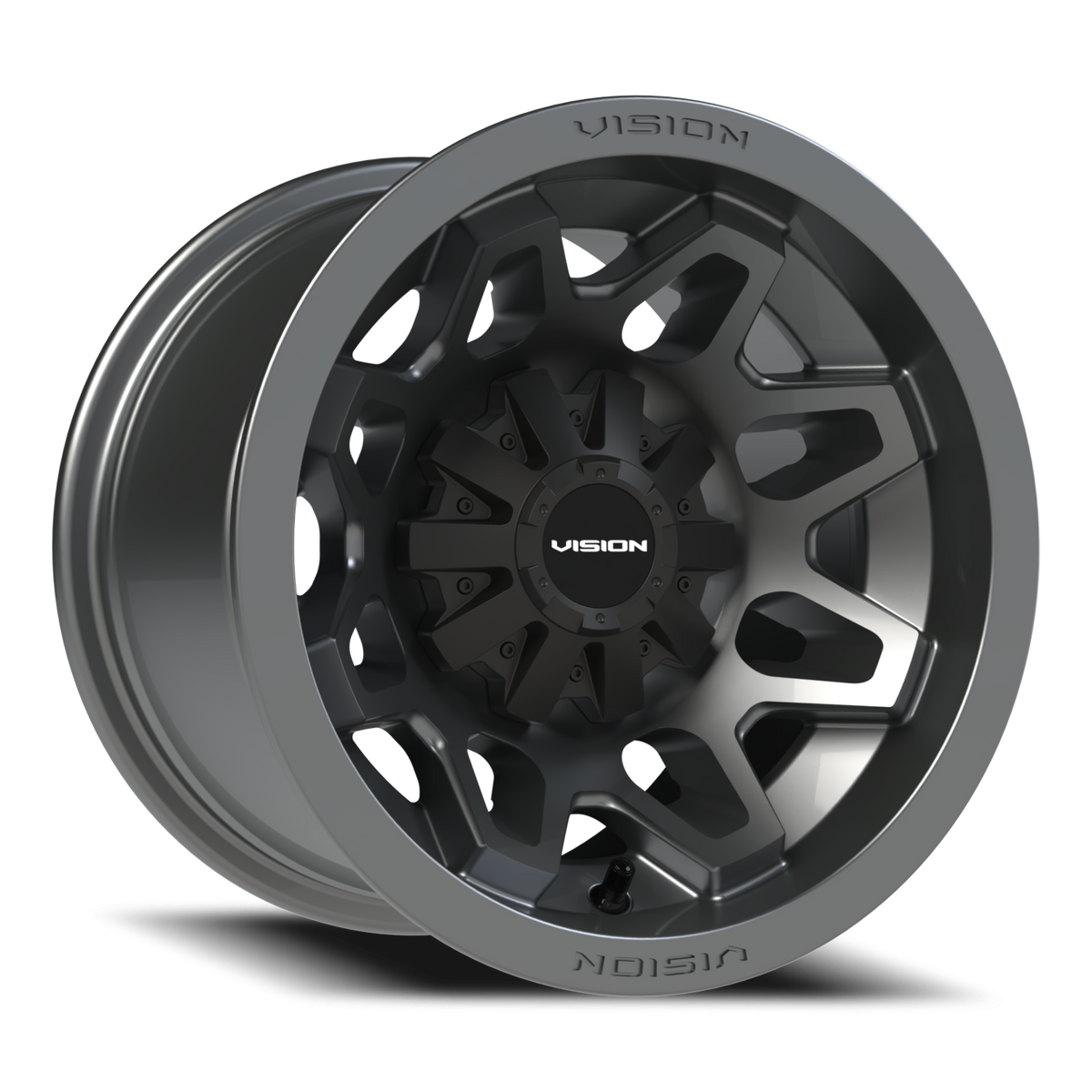 Vision Wheel 416 Gunmetal 12x8 -10 5x114.3mm 79.4mm - Wheelwiz
