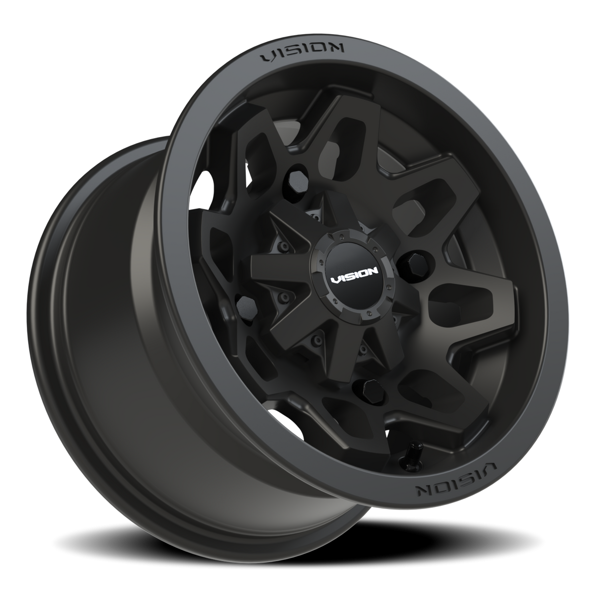 Vision Wheel 416 Matte Black 12x7 +3 4x136mm 110.5mm - Wheelwiz