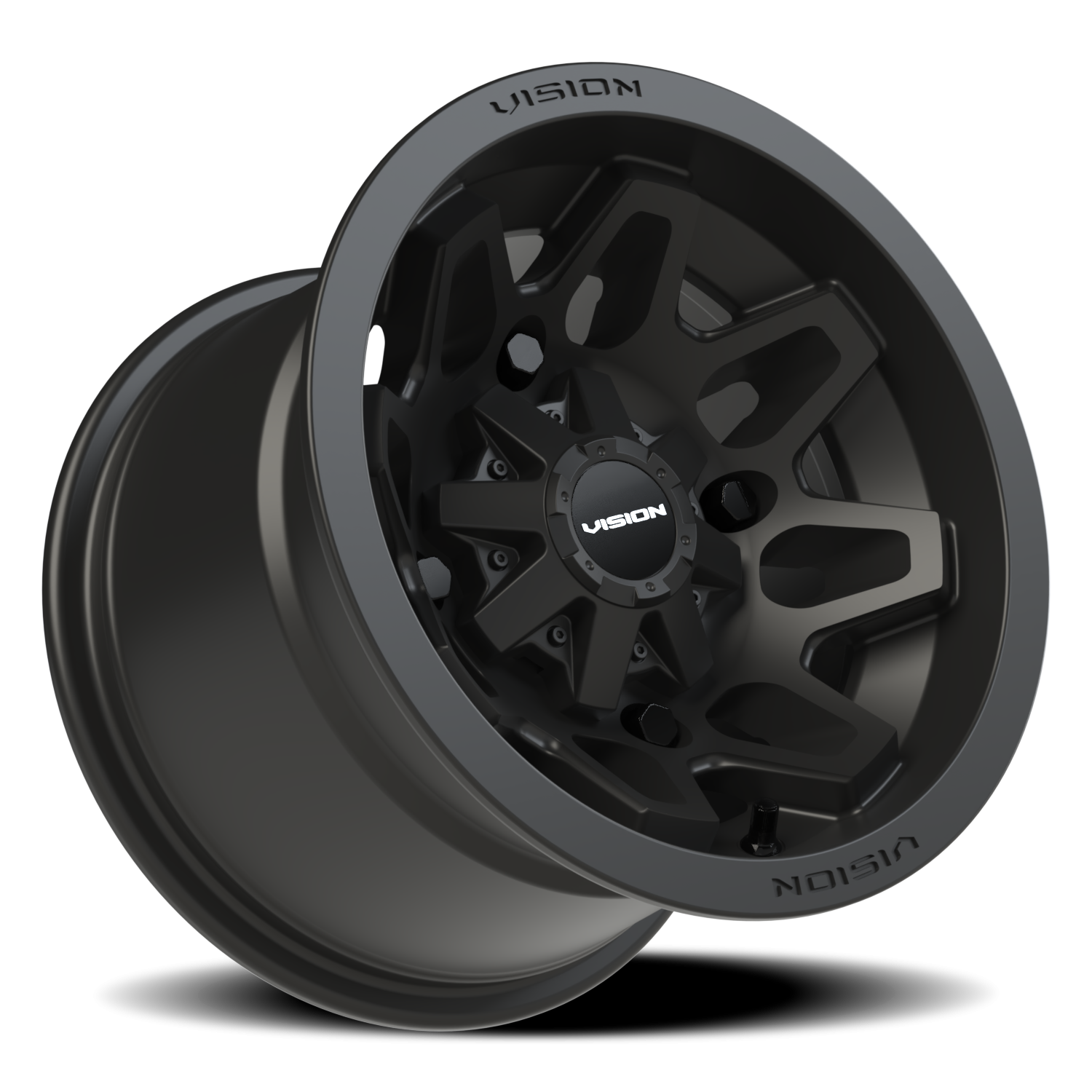 Vision Wheel 416 Matte Black 12x8 -10 4x136mm 110.5mm - Wheelwiz