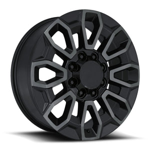 Factory Reproductions FR 277 Satin Black Dark Clear Coat 22x8.5 +44 8x180mm 124.1mm