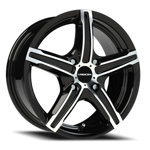 Vision Wheel 469 Gloss Black Machined Face 15x6.5 +38 4x114.3mm 73.1mm - Wheelwiz