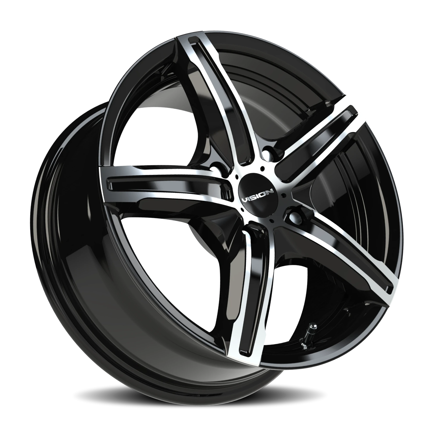 Vision Wheel 469 Gloss Black Machined Face 15x6.5 +38 4x114.3mm 73.1mm - Wheelwiz