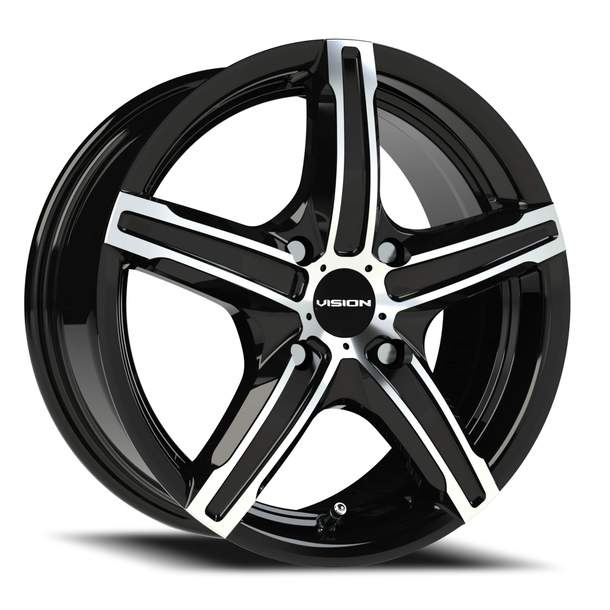 Vision Wheel 469 Gloss Black Machined Face 15x6.5 +38 4x100mm 73.1mm - Wheelwiz