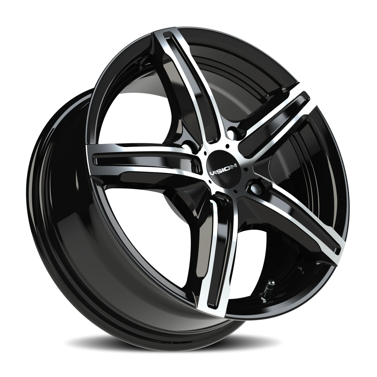 Vision Wheel 469 Gloss Black Machined Face 15x6.5 +38 4x100mm 73.1mm - Wheelwiz
