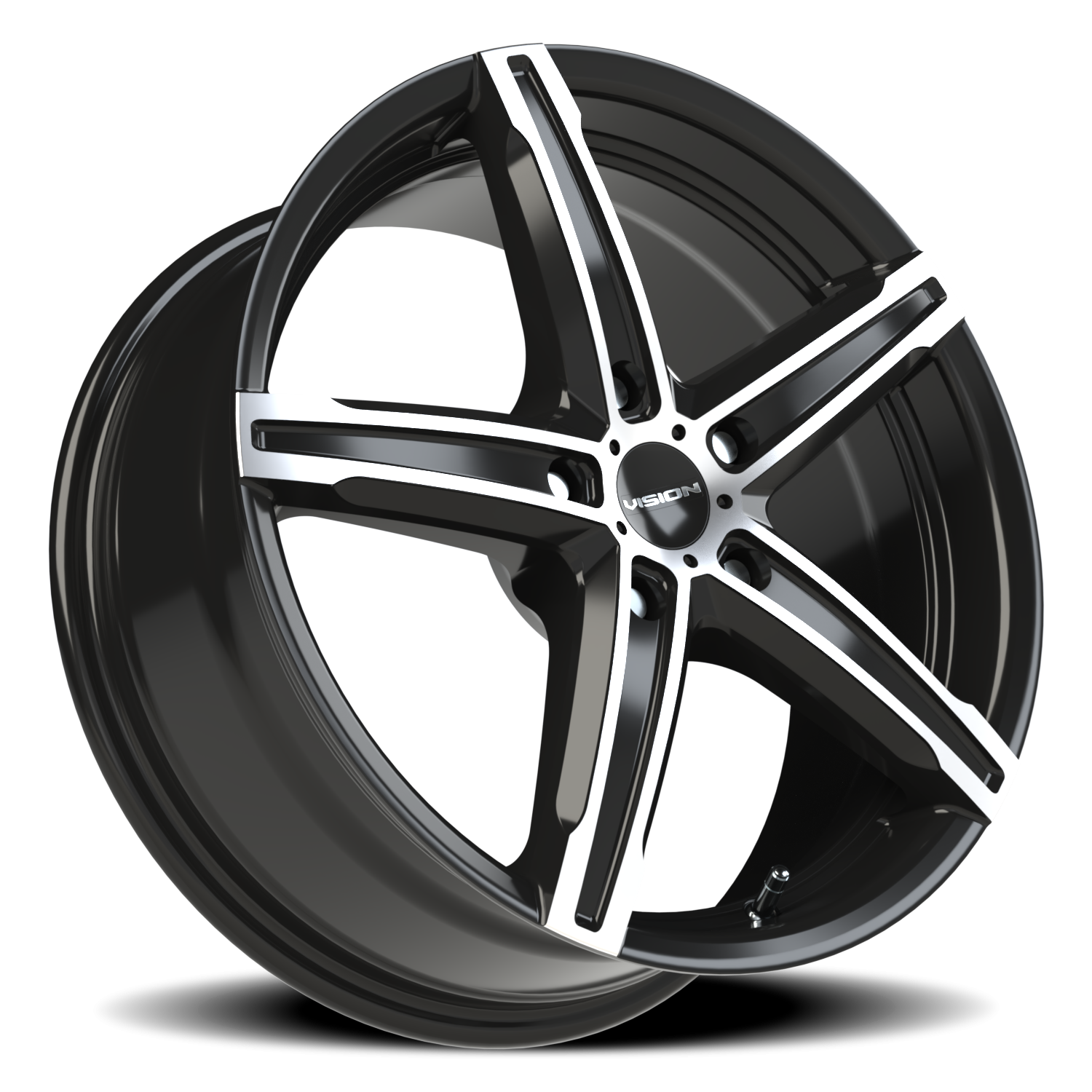 Vision Wheel 469 Gloss Black Machined Face 17x7 +38 5x110mm 73.1mm - Wheelwiz