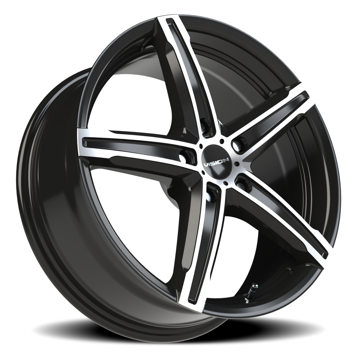 Vision Wheel 469 Gloss Black Machined Face 17x7 +38 5x115mm 73.1mm - Wheelwiz