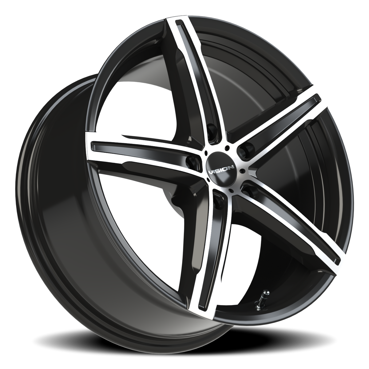 Vision Wheel 469 Gloss Black Machined Face 17x8 +38 5x115mm 73.1mm - Wheelwiz