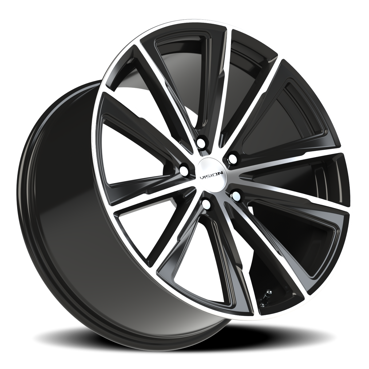 Vision Wheel 471V Gloss Black Machined Face 20x10.5 +42 5x112mm 66.6mm - Wheelwiz