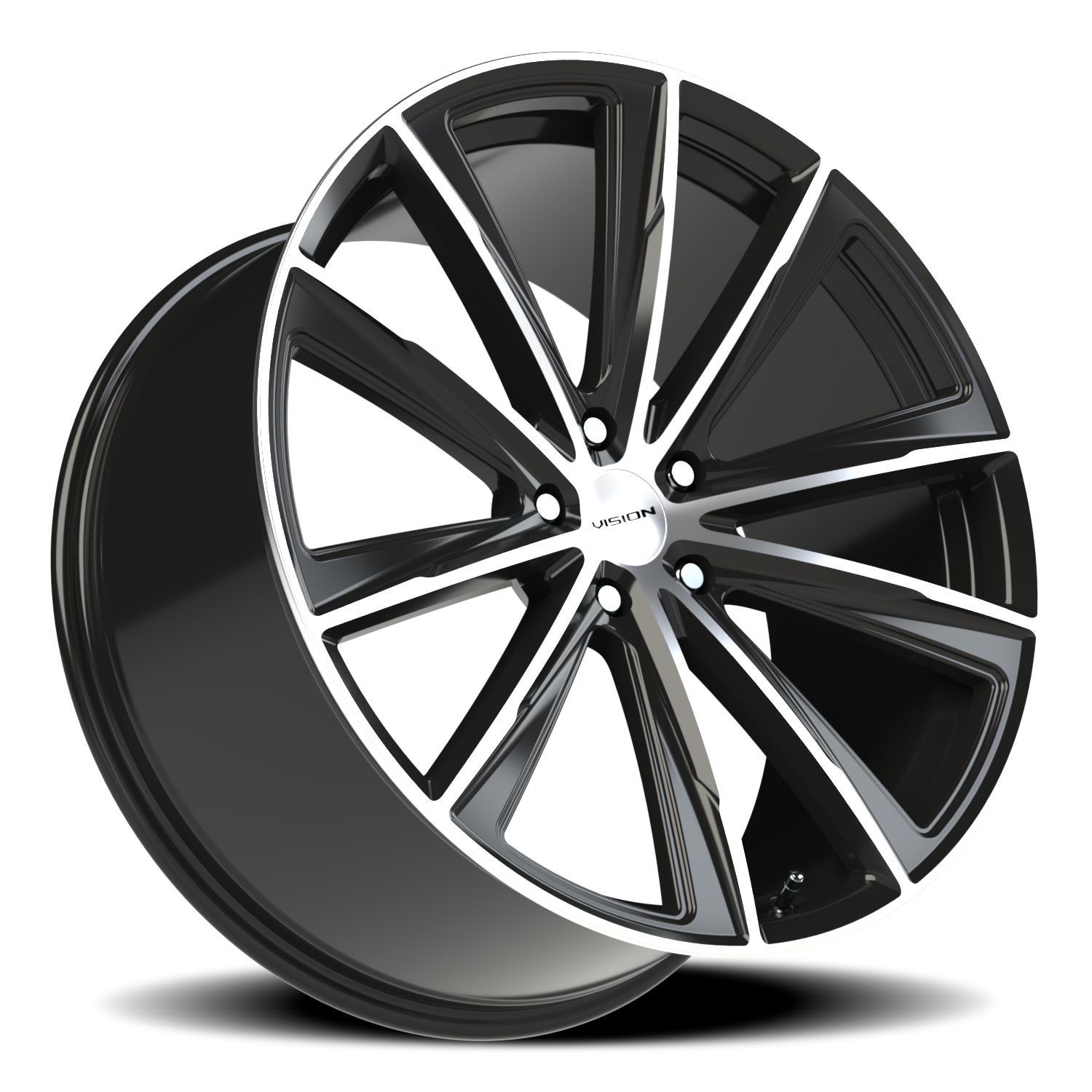 Vision Wheel 471V Gloss Black Machined Face 22x10.5 +30 5x112mm 66.6mm - Wheelwiz