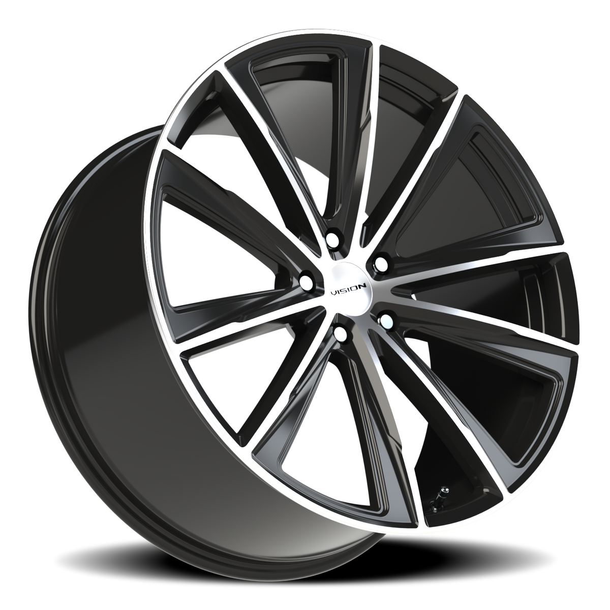 Vision Wheel 471V Gloss Black Machined Face 22x10.5 +42 5x115mm 73.1mm - Wheelwiz