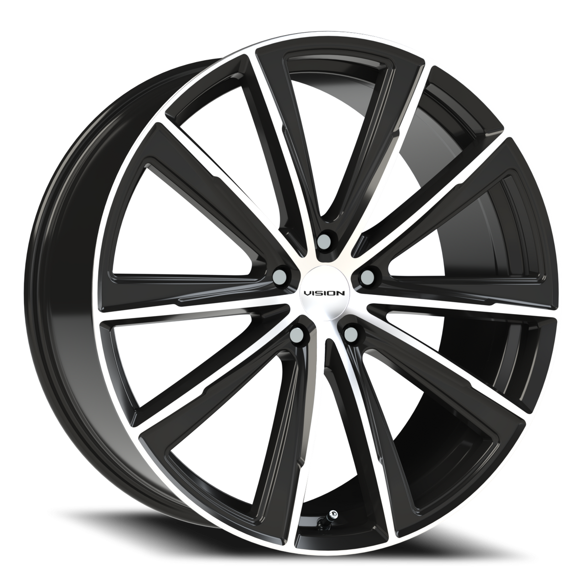 Vision Wheel 471V Gloss Black Machined Face 22x9 +20 5x115mm 73.1mm - Wheelwiz
