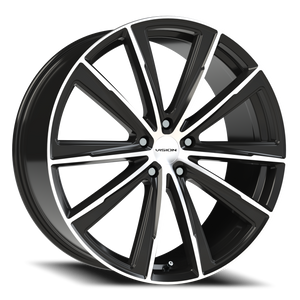 Vision Wheel 471V Gloss Black Machined Face 22x9 +20 5x115mm 73.1mm - Wheelwiz