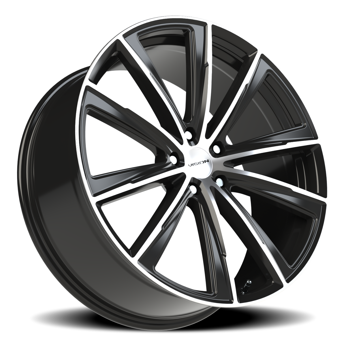 Vision Wheel 471V Gloss Black Machined Face 22x9 +20 5x115mm 73.1mm - Wheelwiz