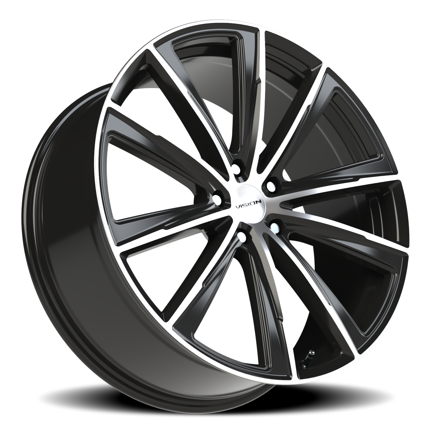 Vision Wheel 471V Gloss Black Machined Face 22x9 +20 5x115mm 73.1mm - Wheelwiz