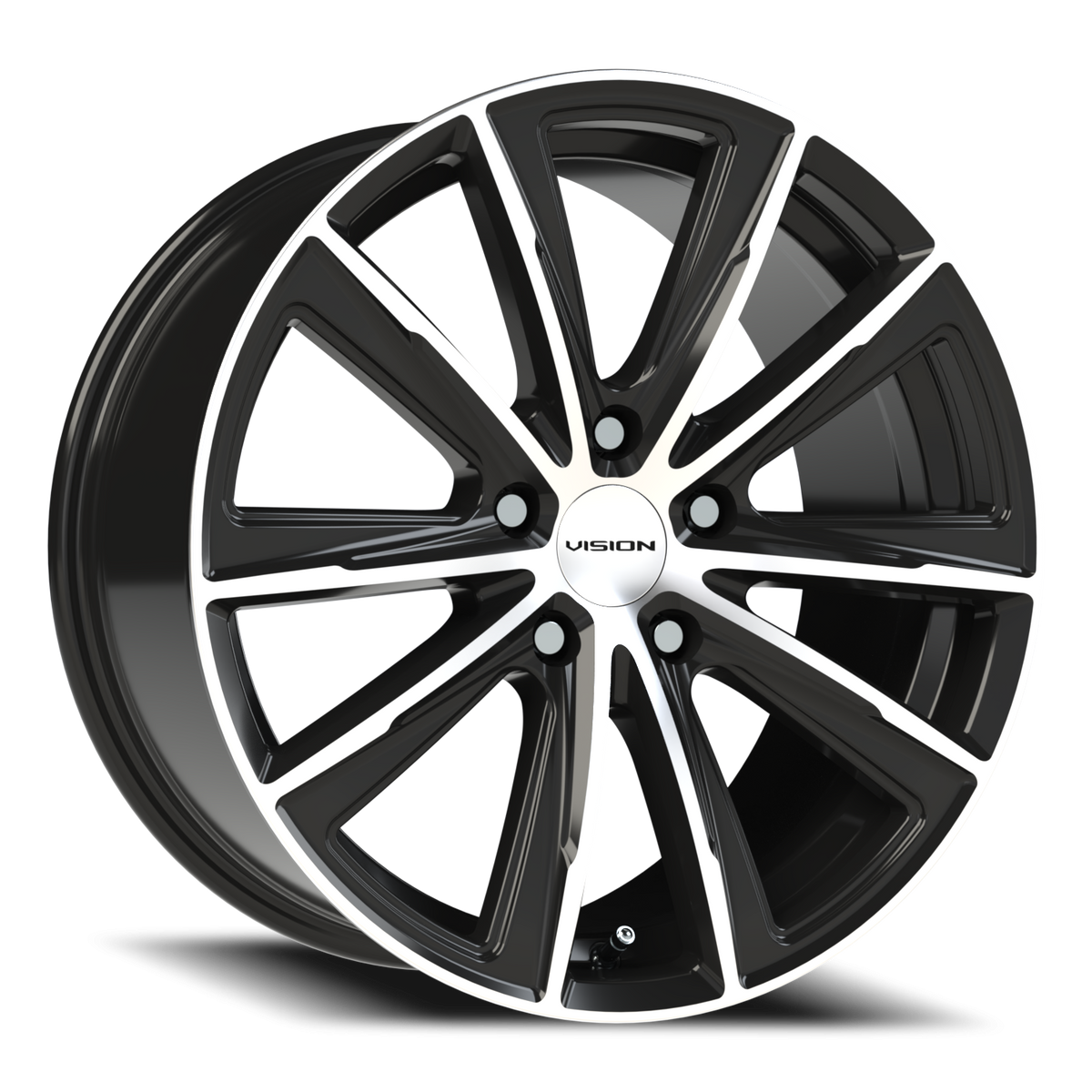 Vision Wheel 471V Gloss Black Machined Face 18x8.5 +12 5x115mm 73.1mm - Wheelwiz