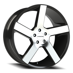 Vision Wheel 472V Gloss Black Machined Face 22x9.5 +30 5x120mm 74.1mm - Wheelwiz