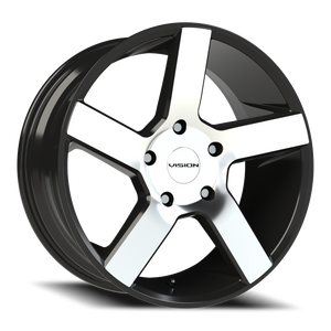 Vision Wheel 472V Gloss Black Machined Face 20x9 +15 5x139.7mm 77.8mm - Wheelwiz