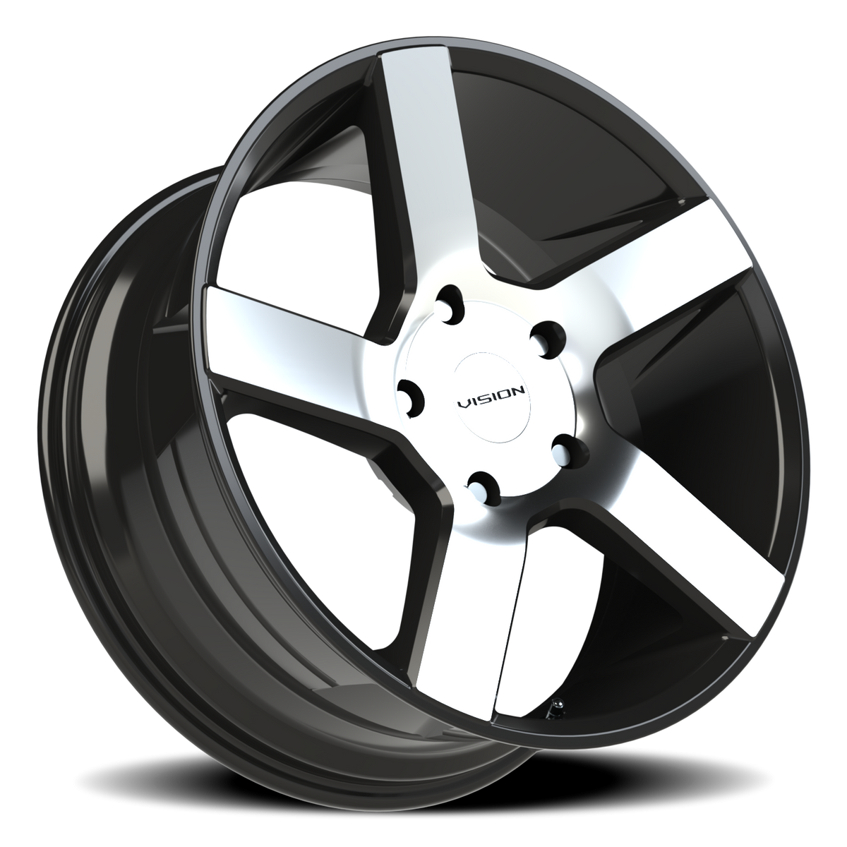 Vision Wheel 472V Gloss Black Machined Face 20x9 +15 5x139.7mm 77.8mm - Wheelwiz