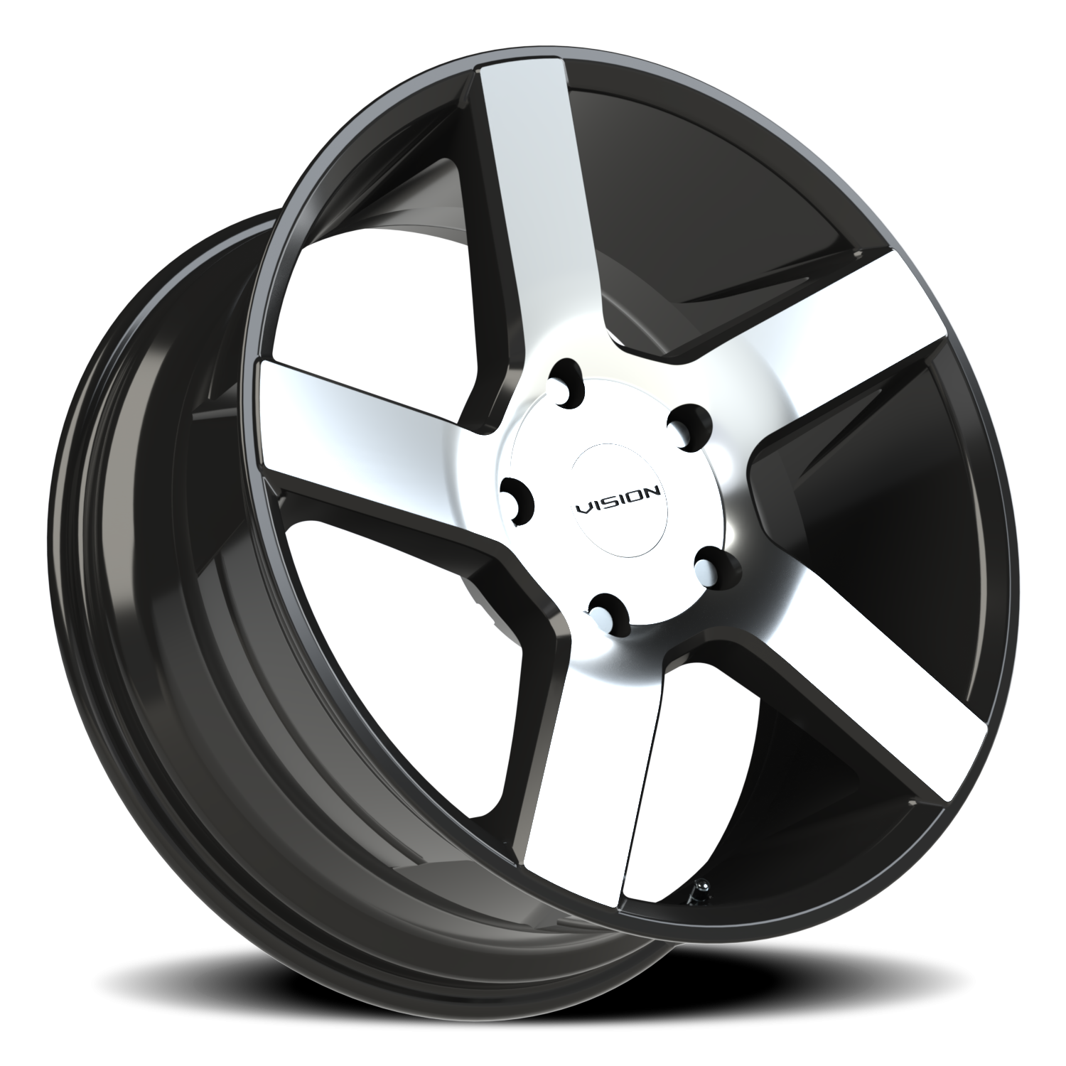 Vision Wheel 472V Gloss Black Machined Face 20x9 +15 5x139.7mm 77.8mm - Wheelwiz