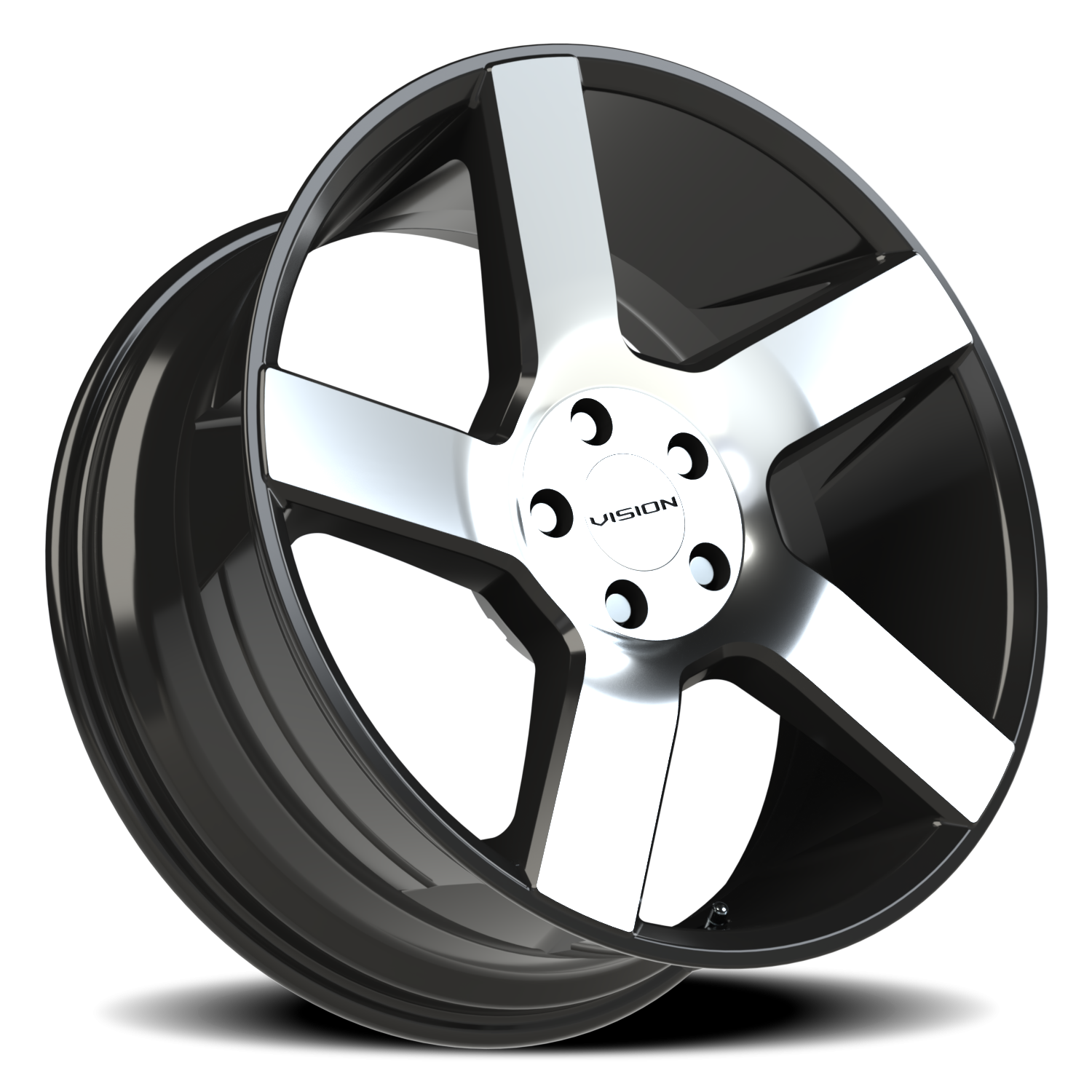 Vision Wheel 472V Gloss Black Machined Face 20x9 +15 5x115mm 74.1mm - Wheelwiz