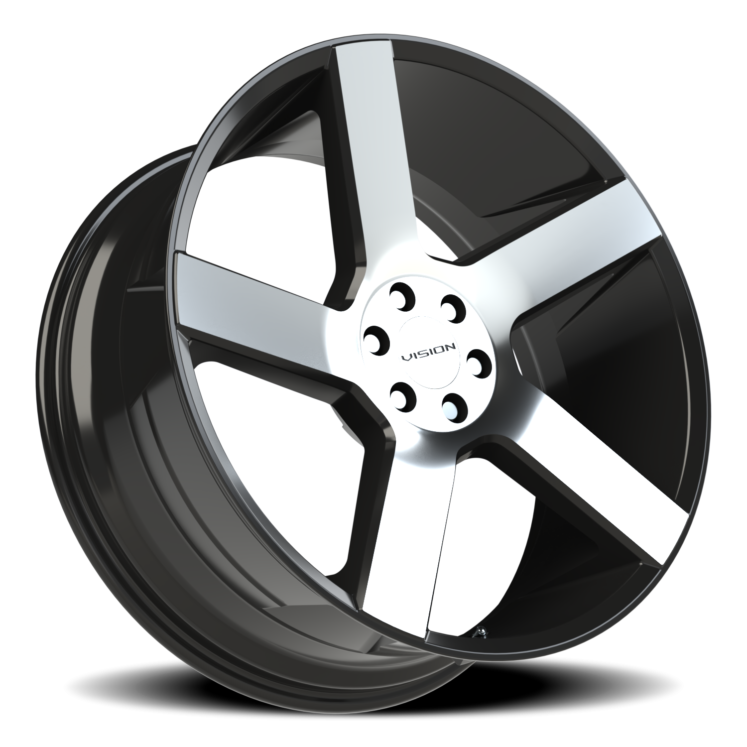 Vision Wheel 472V Gloss Black Machined Face 22x9.5 +30 6x120mm 66.9mm - Wheelwiz