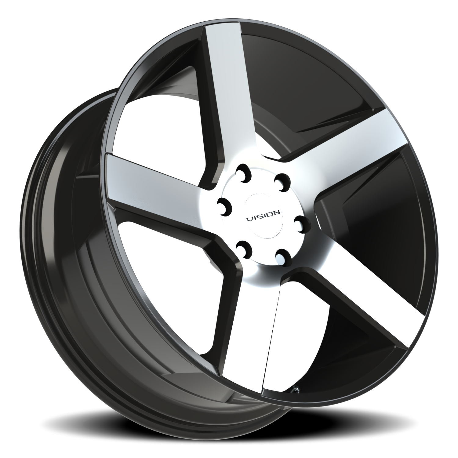Vision Wheel 472V Gloss Black Machined Face 22x9.5 +30 6x139.7mm 78.1mm - Wheelwiz