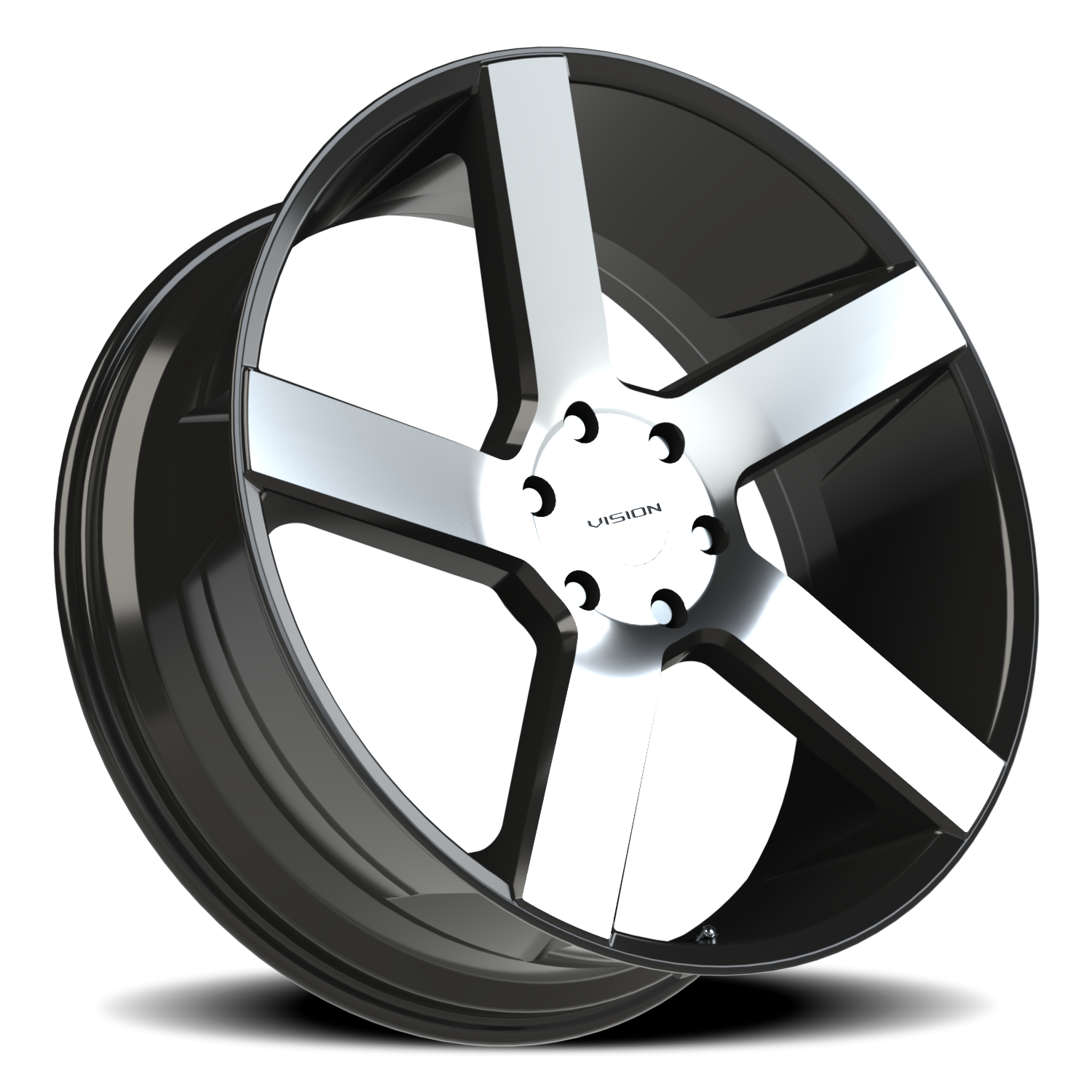 Vision Wheel 472V Gloss Black Machined Face 24x9.5 +30 6x139.7mm 78.1mm - Wheelwiz