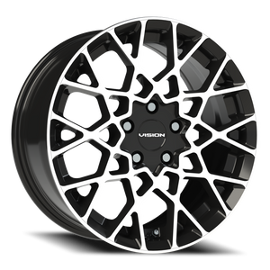 Vision Wheel 474 Gloss Black Machined Face 17x8 +38 5x112mm 73.1mm - Wheelwiz