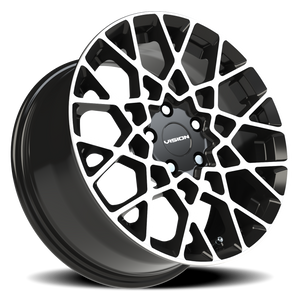 Vision Wheel 474 Gloss Black Machined Face 17x8 +38 5x112mm 73.1mm - Wheelwiz