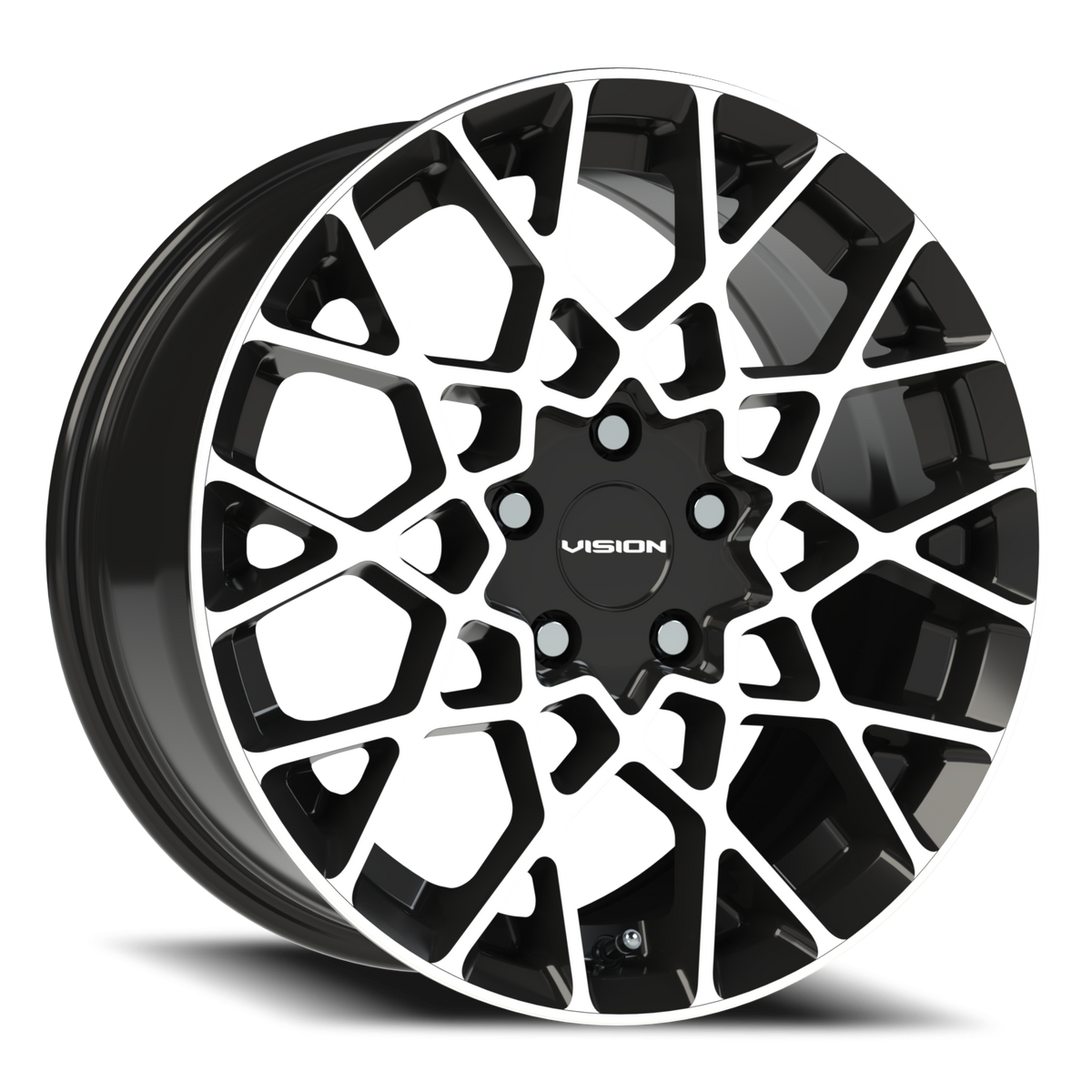 Vision Wheel 474 Gloss Black Machined Face 17x8 +38 5x114.3mm 73.1mm - Wheelwiz