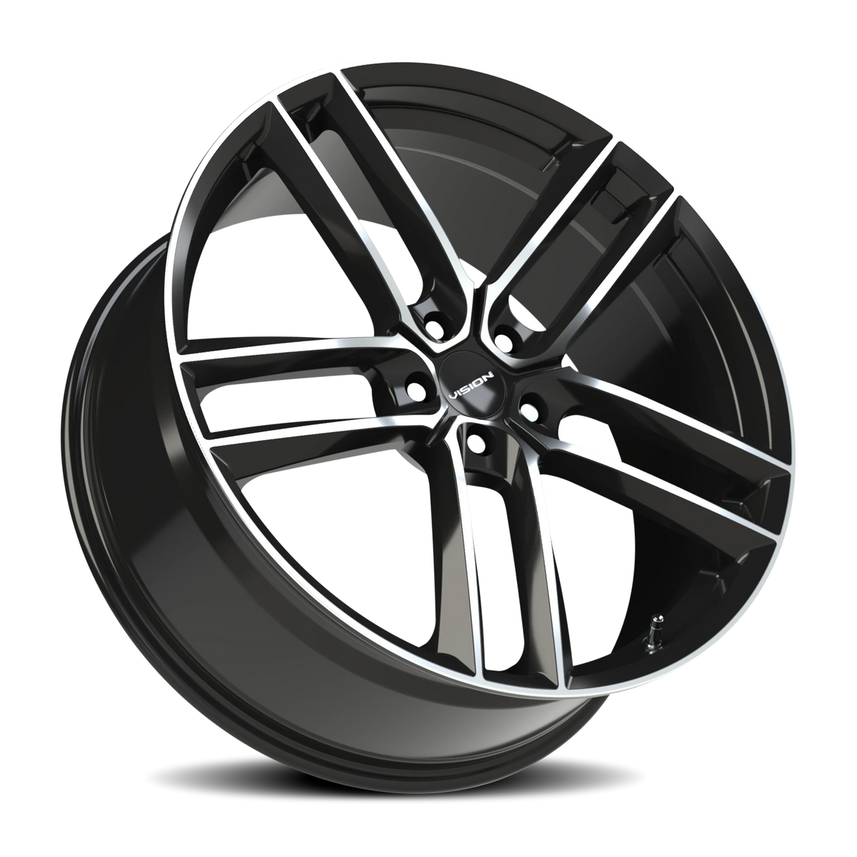 Vision Wheel 475V Gloss Black Machined Face 22x9 +35 5x120mm 72.6mm - Wheelwiz