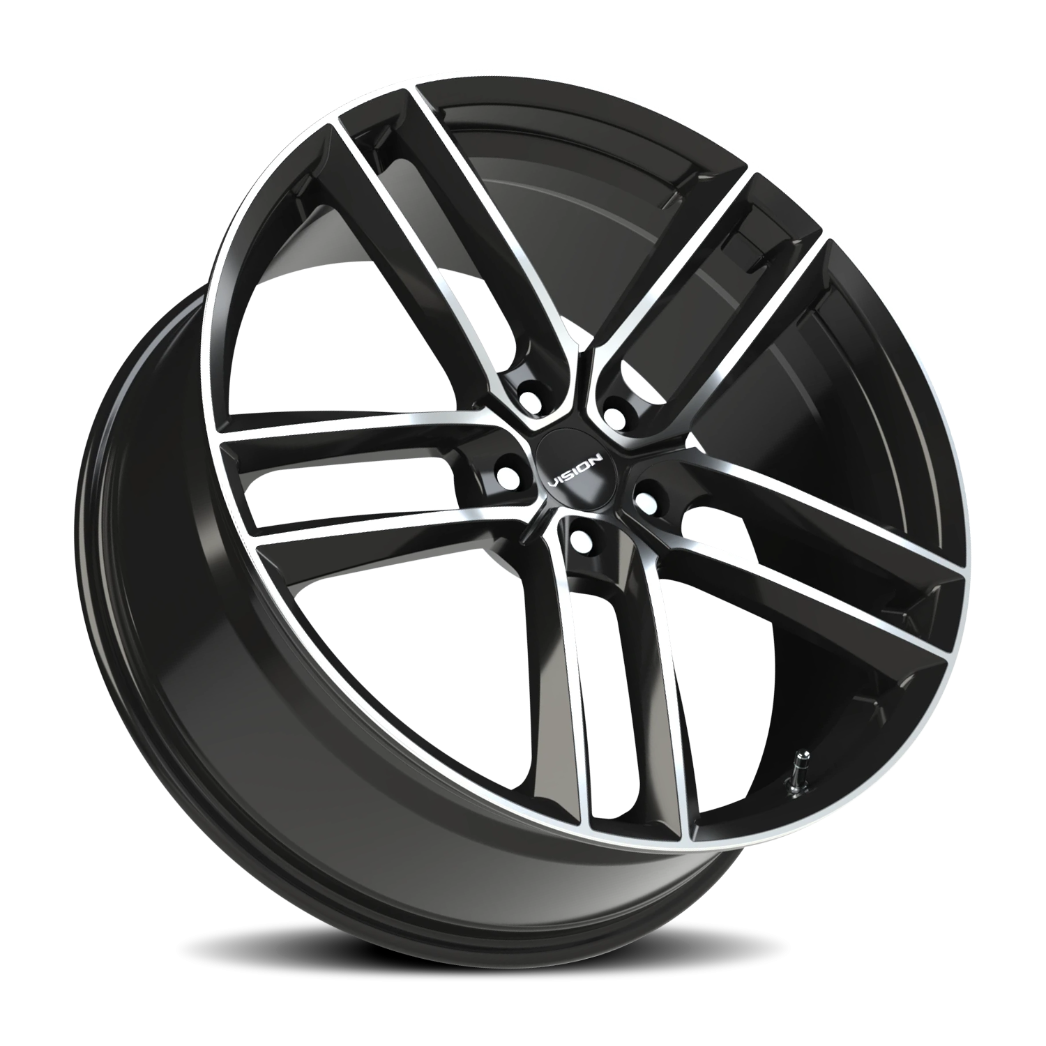 Vision Wheel 475V Gloss Black Machined Face 22x9 +35 5x120mm 72.6mm - Wheelwiz