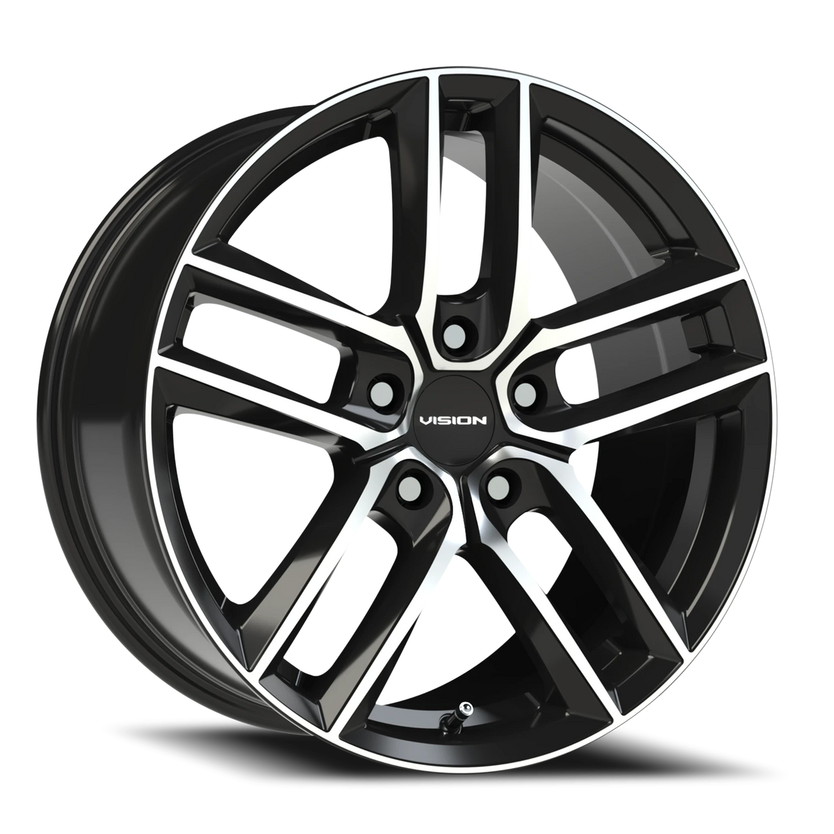 Vision Wheel 475V Gloss Black Machined Face 18x8.5 +12 5x114.3mm 73.1mm - Wheelwiz