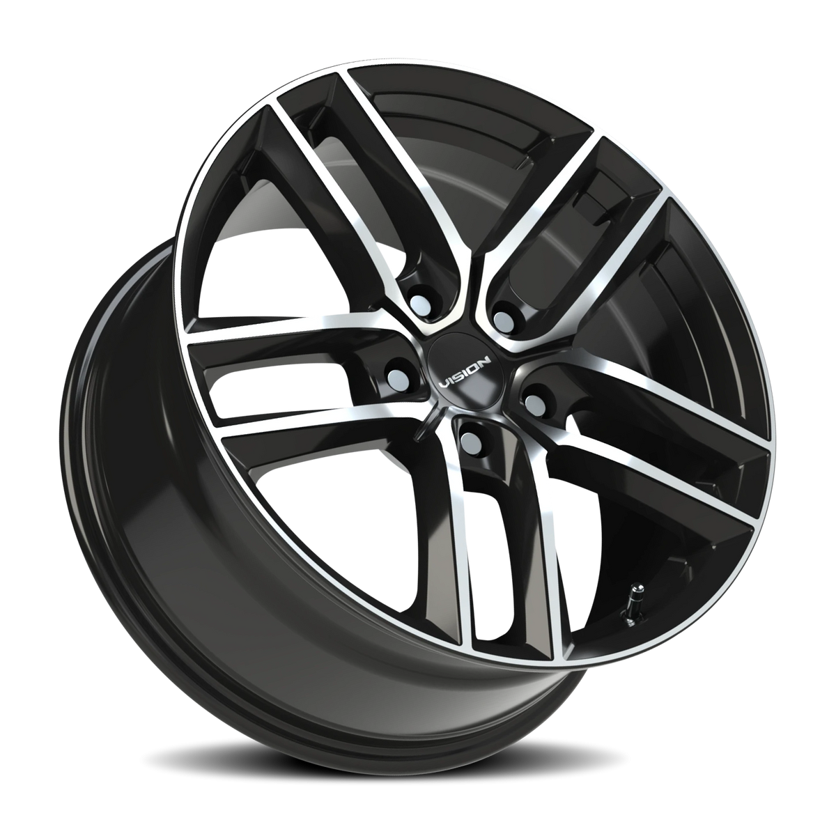 Vision Wheel 475V Gloss Black Machined Face 18x8.5 +32 5x114.3mm 73.1mm - Wheelwiz