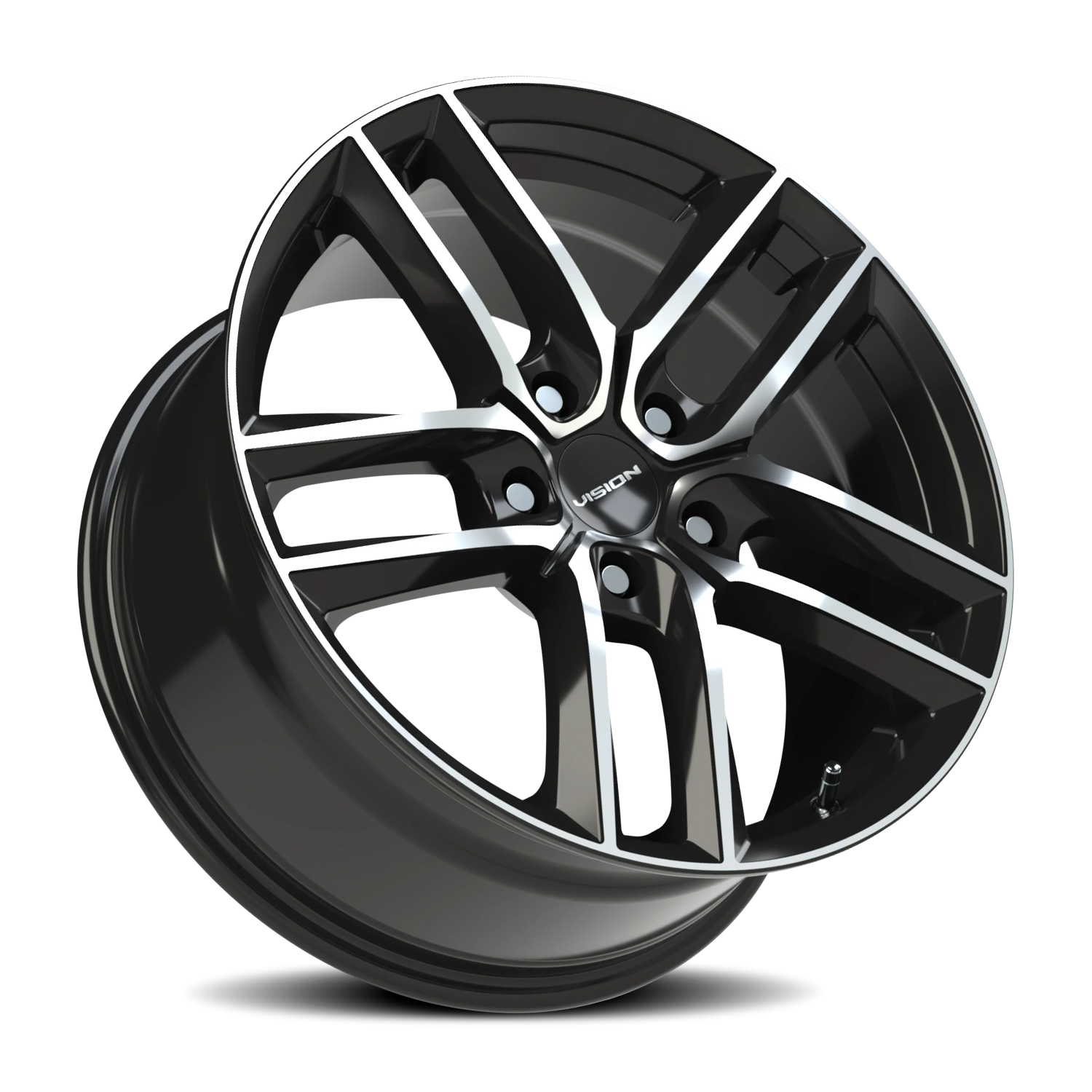 Vision Wheel 475V Gloss Black Machined Face 18x8.5 +32 5x114.3mm 73.1mm - Wheelwiz