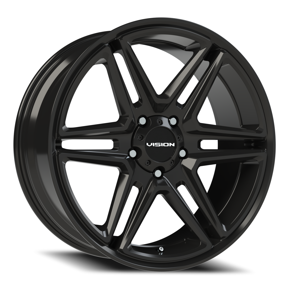 Vision Wheel 476 Gloss Black 22x9.5 +8 5x139.7mm 77.8mm - Wheelwiz